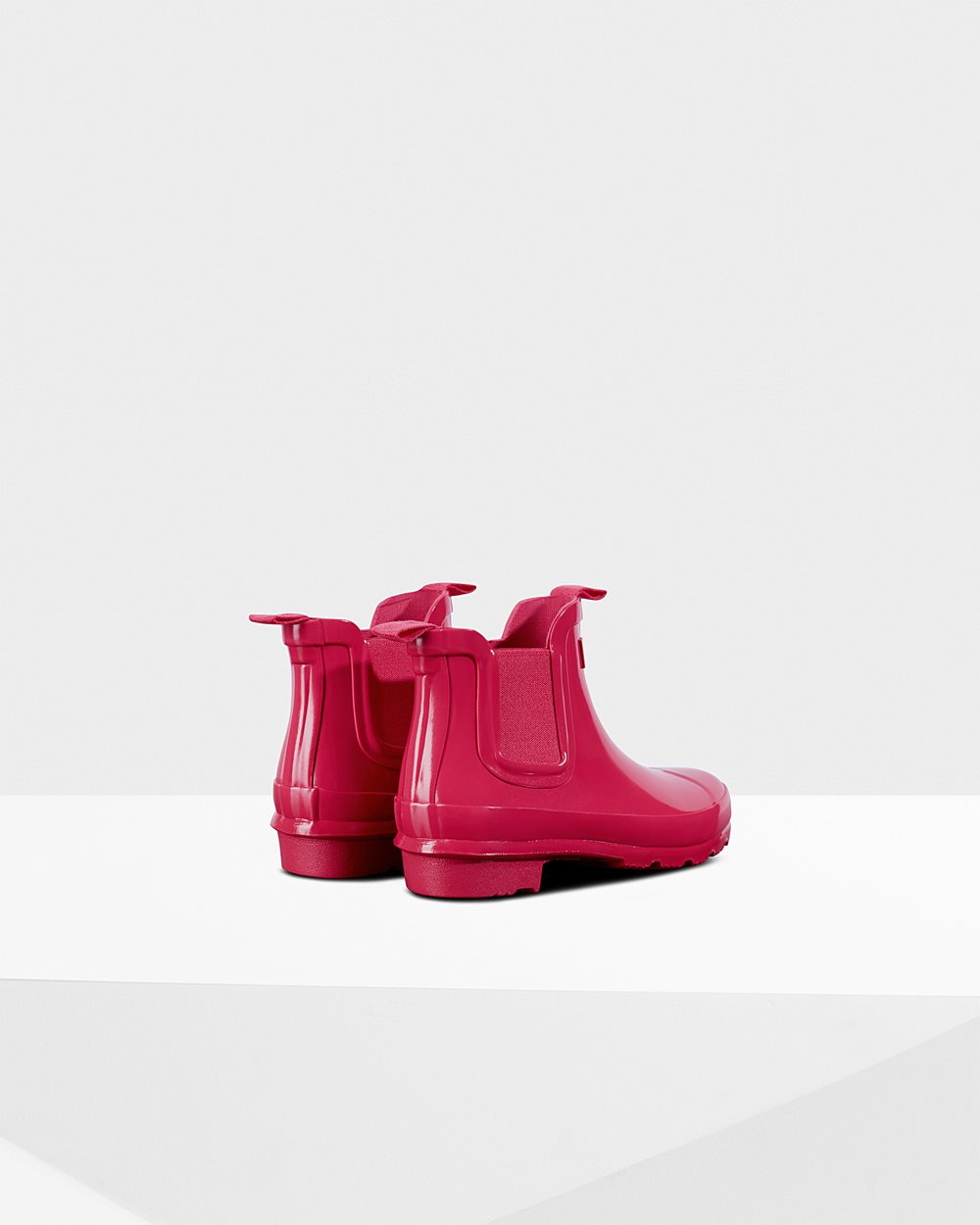 Bottes Chelsea Hunter Original Grands Gloss Enfant Rose VJKIDYG-46